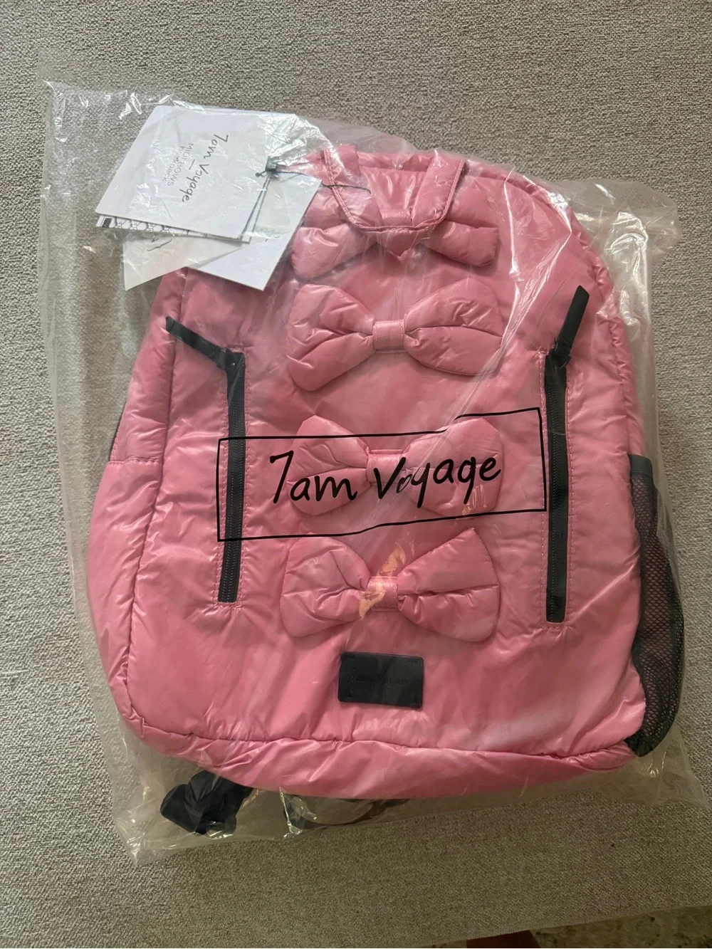 BNWT! 7am Enfant Kids Midi Bows Backpack in Pink